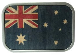 Australian Flag buckle in Wood